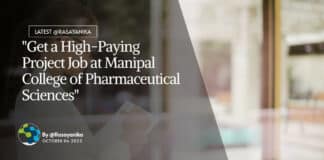 Manipal College of Pharmaceutical Sciences Project Job