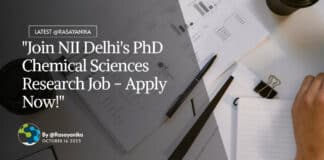 NII Delhi PhD Chemical Sciences Research Job Recruitment - Apply Now!