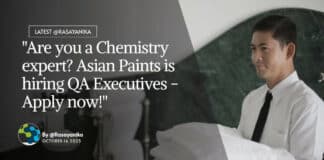 "Are you a Chemistry expert? Asian Paints is hiring QA Executives - Apply now!"