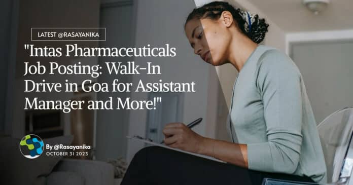 Intas Pharma Walk-In Drive For Pharma