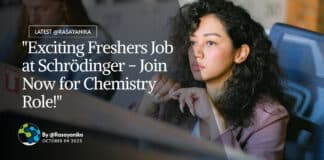 Freshers Job Opening Schrödinger - Chemistry Apply