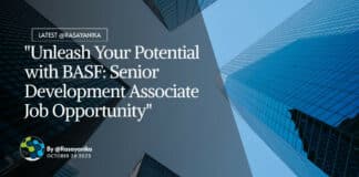 Freshers PhD Job BASF - Senior Development Associate