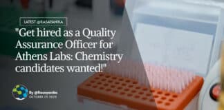 "Get hired as a Quality Assurance Officer for Athens Labs: Chemistry candidates wanted!"