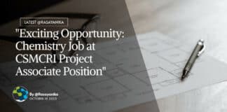 CSMCRI Project Associate Job Recruitment For Chemistry