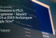 Admission PhD Programme Jan-2024 at IISER Berhampur