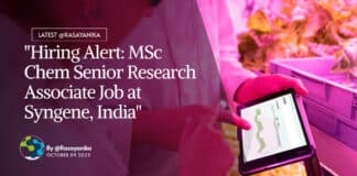 "Hiring Alert: MSc Chem Senior Research Associate Job at Syngene, India"