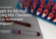 "Apply for this High-Paying MSc Chemistry Job at Renowned Company!"