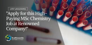 "Apply for this High-Paying MSc Chemistry Job at Renowned Company!"