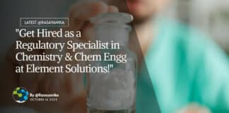 "Get Hired as a Regulatory Specialist in Chemistry & Chem Engg at Element Solutions!"