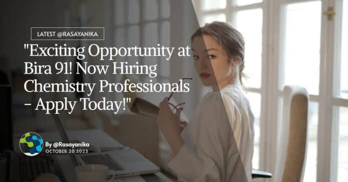Executive Quality Job at Bira 91 For Chemistry - Apply Now!