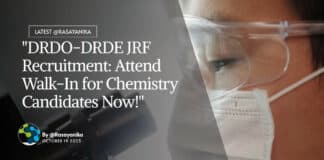 DRDO-DRDE JRF Recruitment For Chemistry Candidates - Attend Walk-In