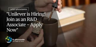 R&D Associate Unilever - Process Development - Apply Now