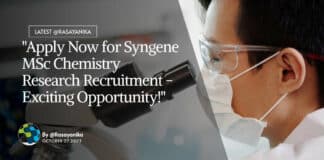 "Apply Now for Syngene MSc Chemistry Research Recruitment - Exciting Opportunity!"