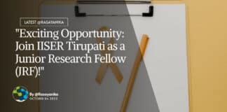 "Exciting Opportunity: Join IISER Tirupati as a Junior Research Fellow (JRF)!"