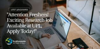 "Attention Freshers! Exciting Research Job Available at UPL, Apply Today!"