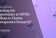 "Exciting Job Opportunity at NIPER-Kolkata in Marine Therapeutics Research!"