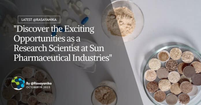 Research Scientist Sun Pharma Jobs - Apply Online