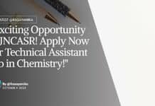 JNCASR MSc Chemistry Recruitment - Applications Invited Now