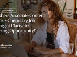 Freshers Associate Editor Job - Chemistry at Clarivate