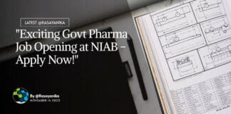 Govt Pharma Vacancy at NIAB - Project Job Opening