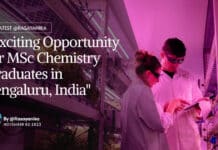 "Exciting Opportunity for MSc Chemistry Graduates in Bengaluru, India"