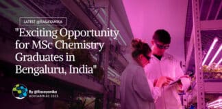 "Exciting Opportunity for MSc Chemistry Graduates in Bengaluru, India"