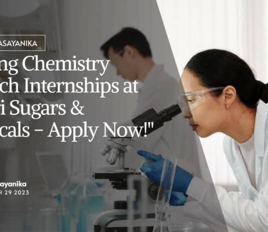 "Exciting Chemistry Research Internships at Kothari Sugars & Chemicals - Apply Now!"