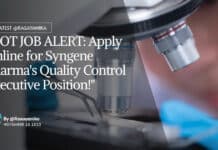 "HOT JOB ALERT: Apply Online for Syngene Pharma's Quality Control Executive Position!"