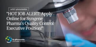 "HOT JOB ALERT: Apply Online for Syngene Pharma's Quality Control Executive Position!"