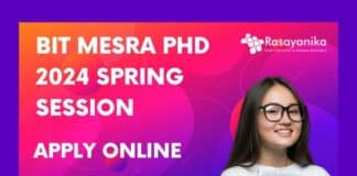BIT Mesra PhD 2024 Admission
