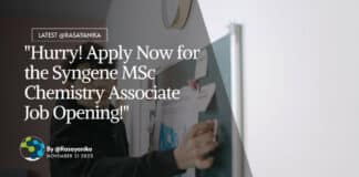 Syngene MSc Chemistry Associate Job Opening