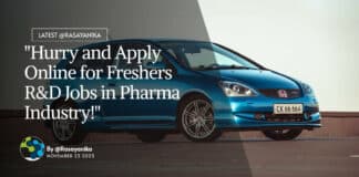 "Hurry and Apply Online for Freshers R&D Jobs in Pharma Industry!"