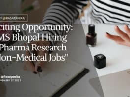 "Exciting Opportunity: AIIMS Bhopal Hiring for Pharma Research in Non-Medical Jobs"