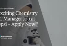 "Exciting Chemistry QC Manager Job at Pepsi - Apply Now!"