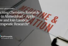 "Exciting Chemistry Research Job in Ahmedabad - Apply Now and Join Lambda Therapeutic Research!"