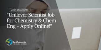 "Unilever Scientist Job for Chemistry & Chem Eng - Apply Online!"