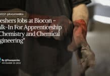 "Freshers Jobs at Biocon - Walk-In For Apprenticeship in Chemistry and Chemical Engineering"