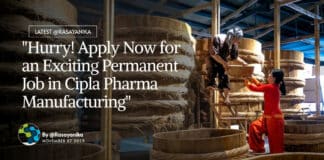 Cipla Pharma Manufacturing Job - Apply Online Now