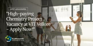 "High-paying Chemistry Project Vacancy at VIT Vellore - Apply Now!"