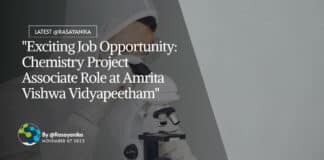 Chemistry Project Associate Role at Amrita Vishwa Vidyapeetham