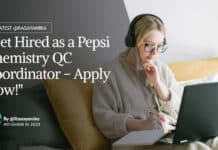 "Get Hired as a Pepsi Chemistry QC Coordinator - Apply Now!"