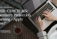 "CSIR-CSMCRI MSc Chemistry Project Job Opening - Apply Now!"