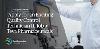 "Apply for an Exciting Quality Control Technician III Job at Teva Pharmaceuticals"