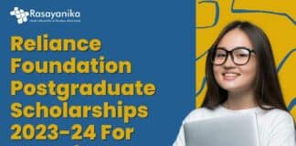 Reliance Foundation Postgraduate Scholarships 2023-24 For Chemical Engineering