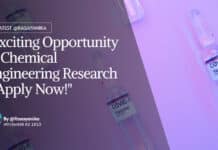 "Exciting Opportunity in Chemical Engineering Research - Apply Now!"