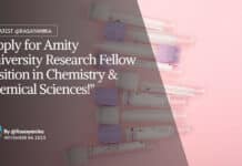 Amity University Chemistry Job & Chemical Sciences Research Fellow, Apply Online