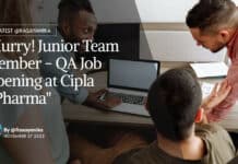 "Hurry! Junior Team Member - QA Job Opening at Cipla BPharma"