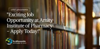 "Exciting Job Opportunity at Amity Institute of Pharmacy - Apply Today!"