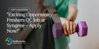 Freshers QC Job at Syngene - Pharma & Chemistry Apply Online
