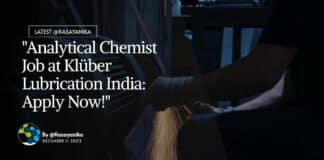 "Analytical Chemist Job at Klüber Lubrication India: Apply Now!"